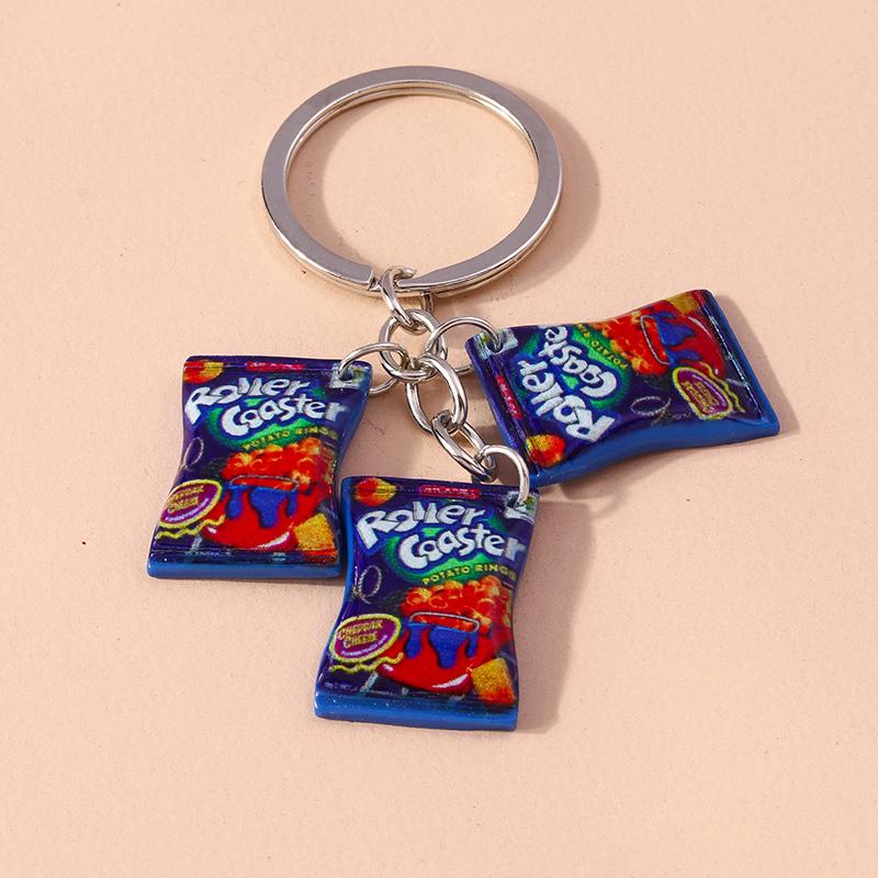 Fashion Resin Food Snacks Potato Chips Keychain for Women Handmade Keychains Car Key Handbag Pendant Jewelry Gifts