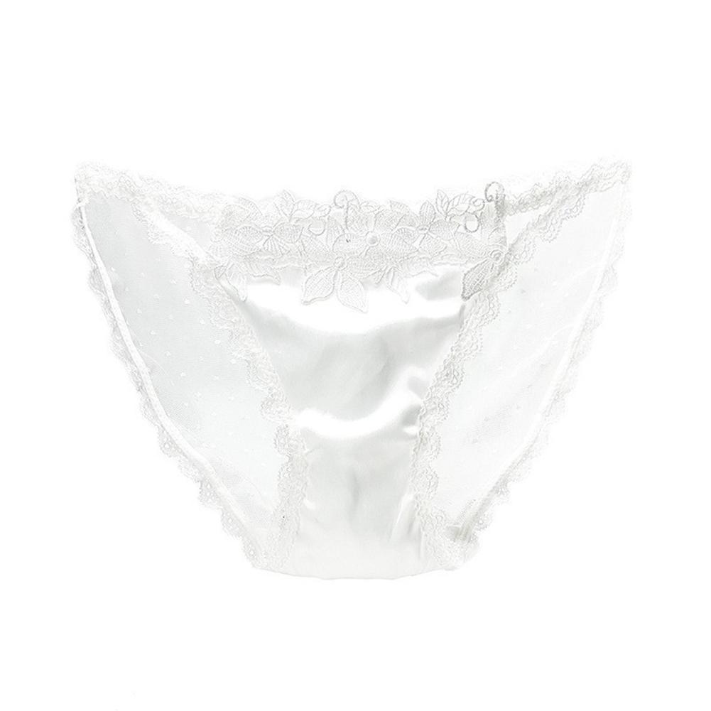 Underwear Briefs Back See Through Breathable Flower