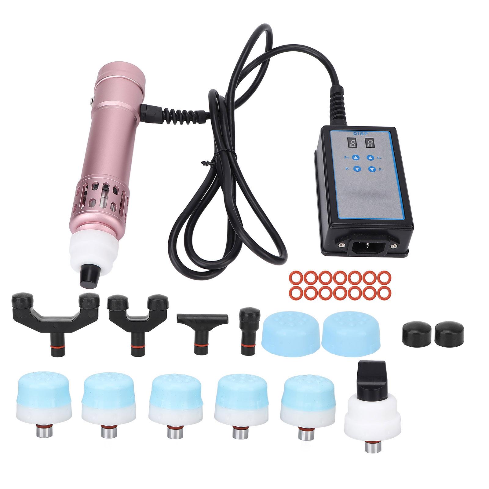 

Аппарат для ударно-волнового массажа ED 11 массажных головок Устройство для снятия боли Экстракорпоральная терапия Розовое золото EU Plug