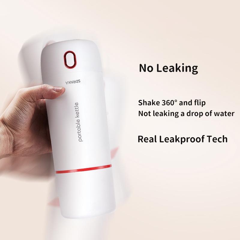 350ml Electric Kettle Portable Electric Heating Bottle Automatic Kettle 304 Stainless Steel Thermal Pot Boiling Water Cup 220V