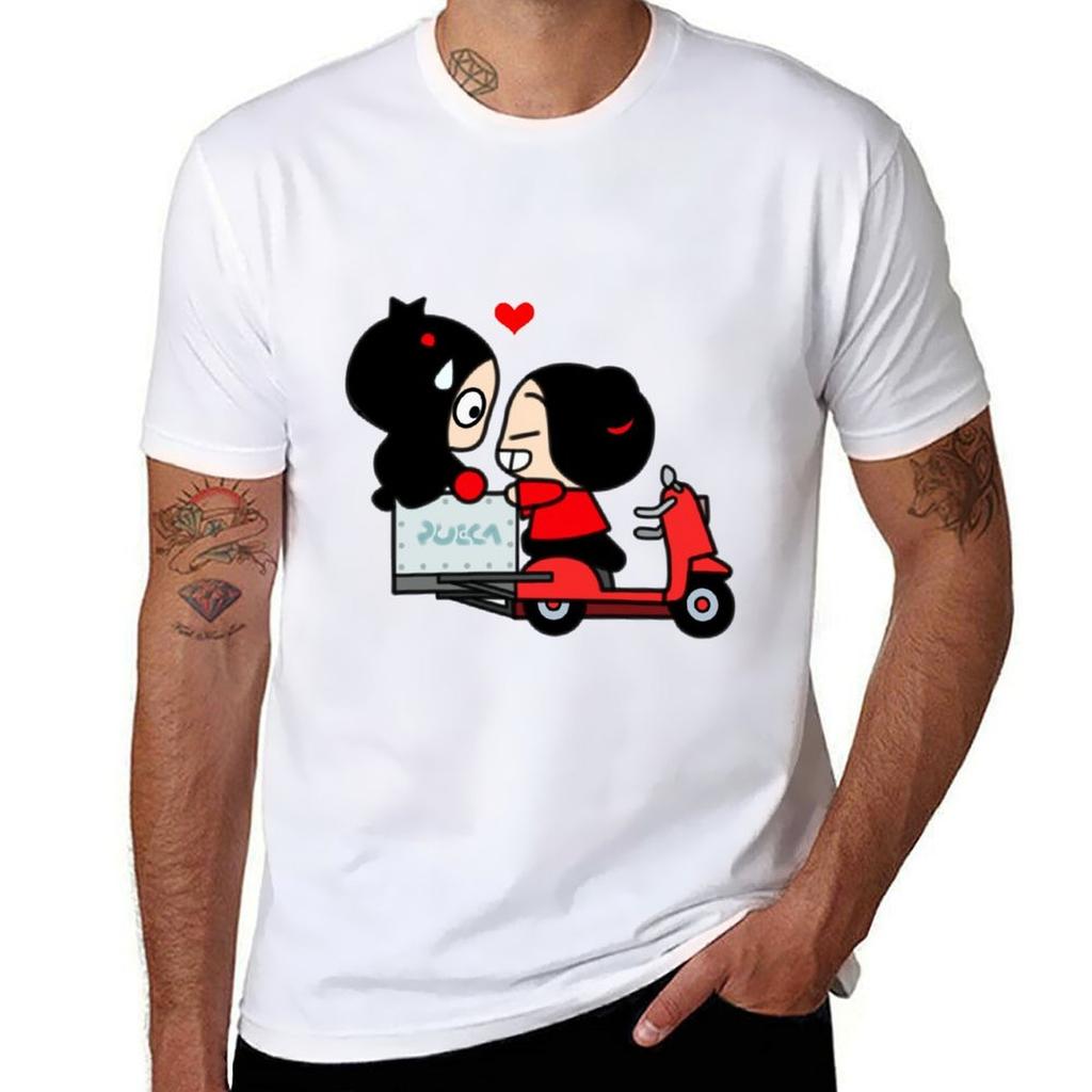Pucca X Garu Scooter Tshirt Sports Basic Short Sleeve Tshirt