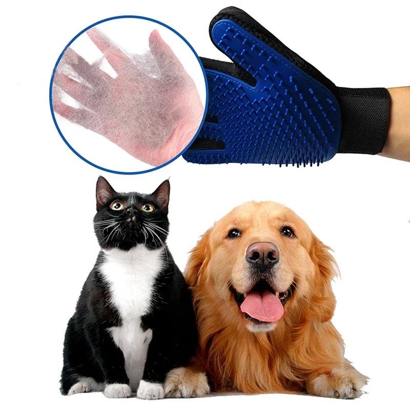 Guantes de silicona para el cuidado de mascotas, cepillo y peine para gatos, guantes para bañar a perros, limpieza, eliminación del pelo para perros, suministros para uso animal.