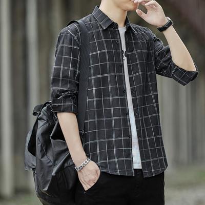 Camicia a quadri slim a maniche lunghe da uomo, ampia e raffinata, da indossare tutti i giorni