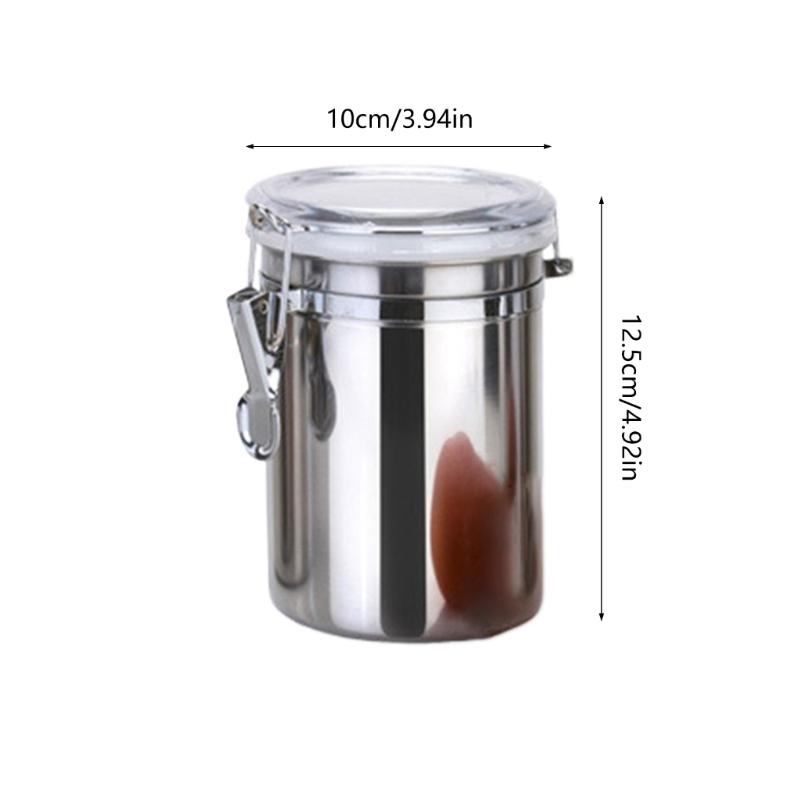 Multifunctional Steel Canister Set Steel Kitchen Storage Container Food Storage Sealed Canister with Clear Lid
