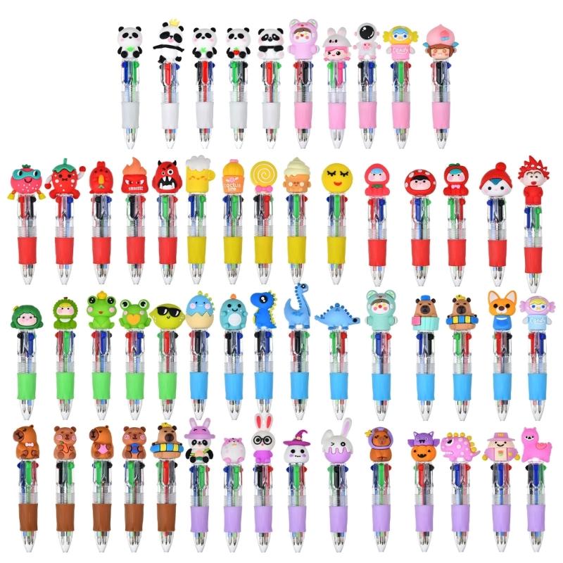 Multicolored Ballpoint Pen 4-Color-in-1 Writing Pens Retractable Ballpoint Pens for Note Taking Journaling
