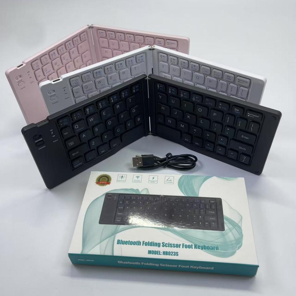 Wireless Bluetooth Two Folding Mini Keyboard Tablet Phone Notebook Three System Universal Portable Compact Keyboard