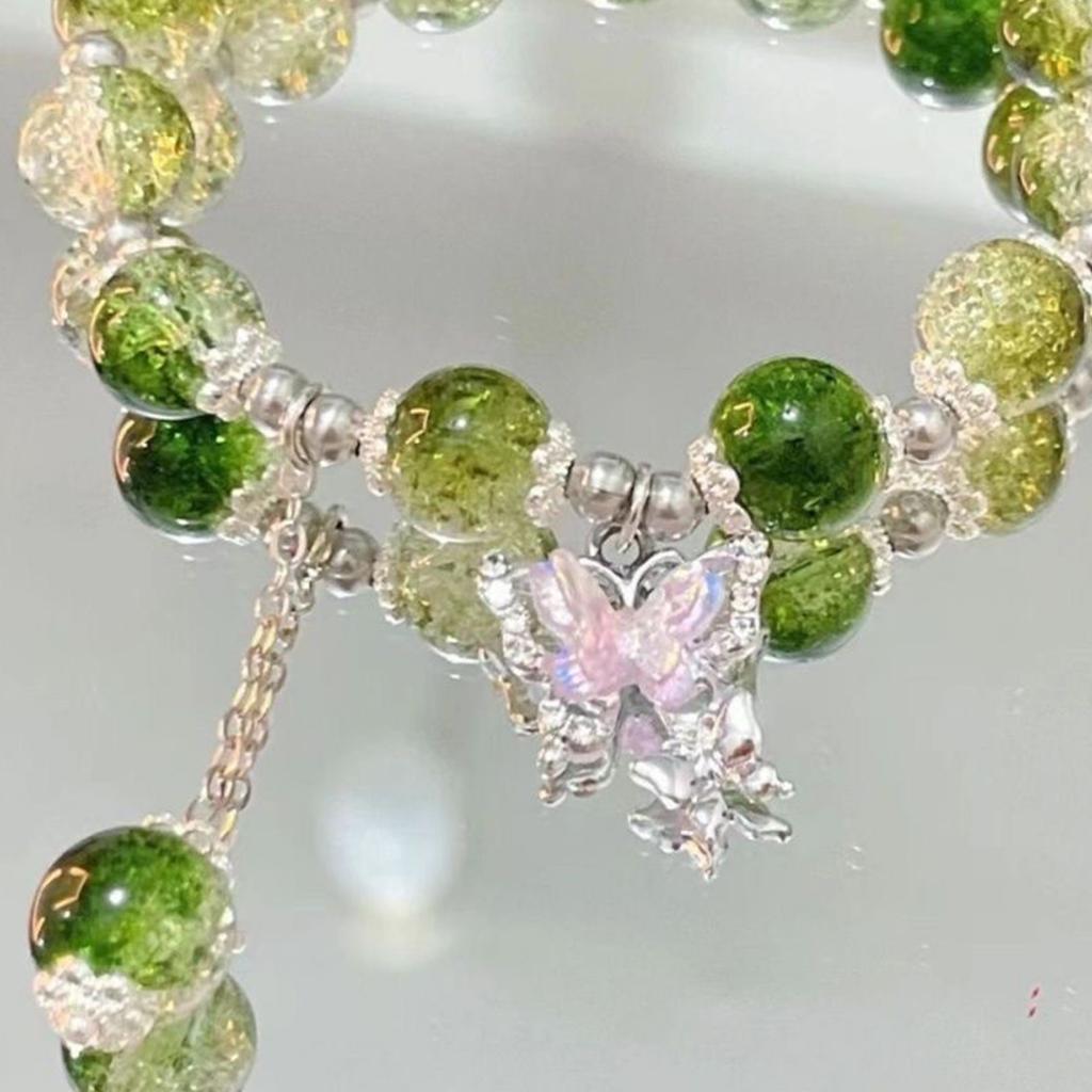 3pcs Set Fairy Butterfly Beaded Bracelet Handmade Elegant Boho Crystal Charming Jewelry for Women Girls Stylish Party Gift