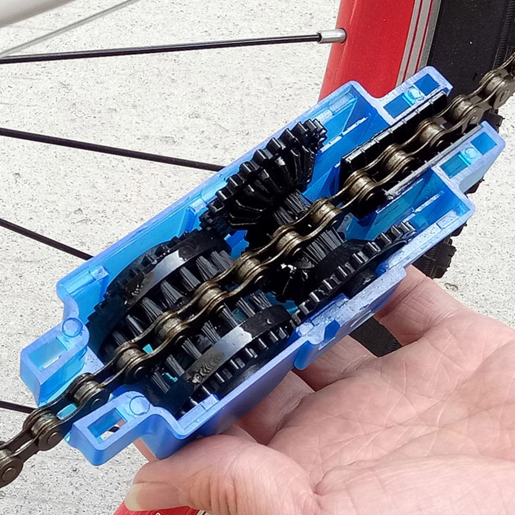 Bicycle Chain Scrubber Brush Cleaning Kit Bike Tire Repair Set Maintenance Accessory