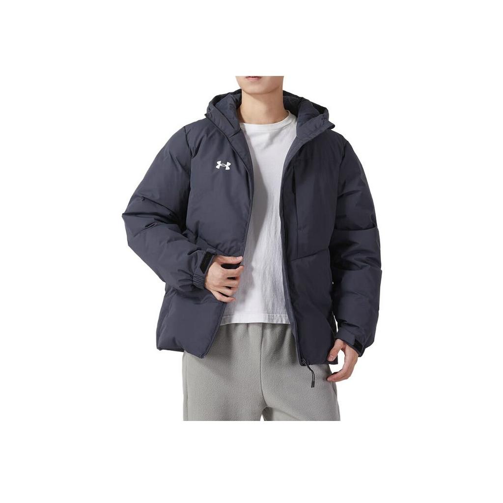 Under Armour Solid Color Casual Hooded Long Sleeve Down Jacket Men Outerwear Blue 23600801-013