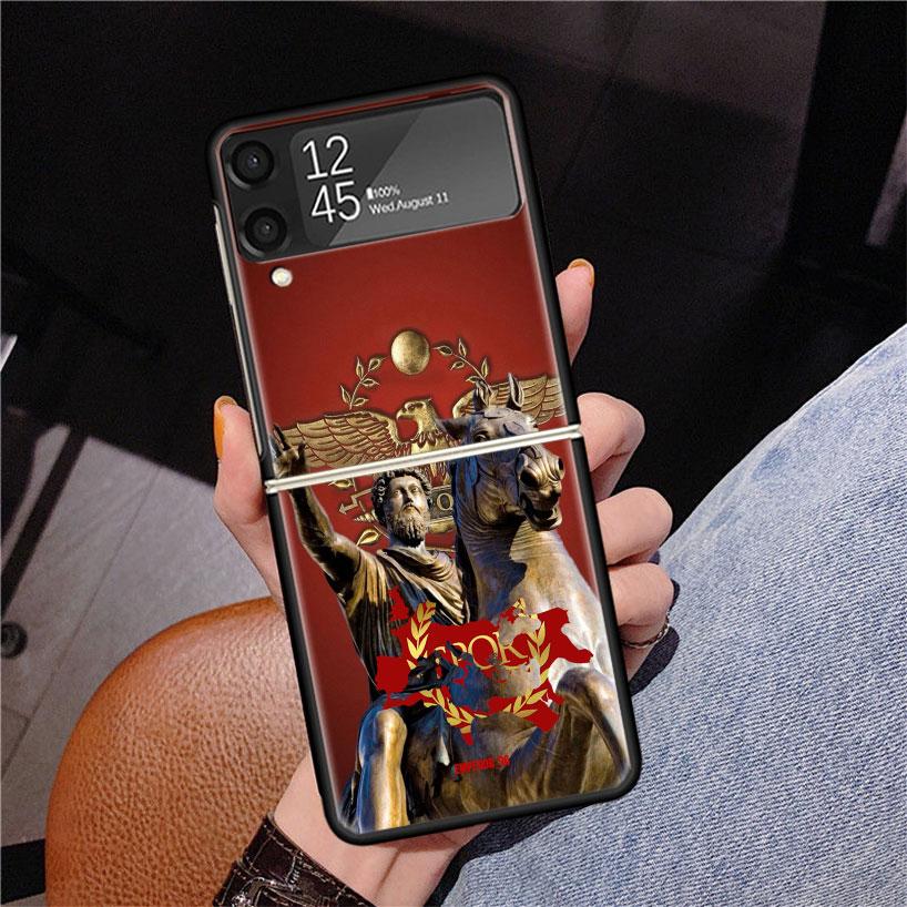 

SPQR Roman Imperial Legionv Phone Case For Samsung Z Flip 7 6 5 4 3 Galaxy ZFlip7 ZFlip6 ZFlip5 ZFlip4 ZFlip3 5G Print Cover Samsung Z Flip