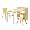 Kids Art Table and Chair Set, Toddler Craft Table with 3 Tiers Storage Cabinet, Wooden Kids Activity Play Desk with 2 Chairs, Craft Play Desk for