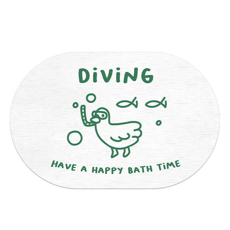 

Cute Duck Front Door Mats Summer Bedside blanket Dirt Repellent Kitchen Mats Non-slip Diatomite Mud Machine Washable 40X60CM(1.3X2FT