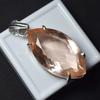 80 Ct Marquise Padparadscha Sapphire 925 Sterling Silver Pendant CERTIFIED Gems