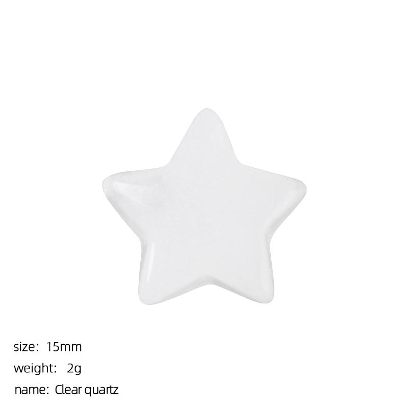3Pcs Natural Stone Carved Five-pointed Star Figurine 15×15mm Polished Mini Crystal Star Ornament For Reiki Healing DIY Craft Jewelry Making