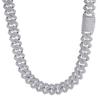 Men's Hip Hop 20mm Three-Row Zircon Rhombus Cuban Chain Full Diamond Necklace