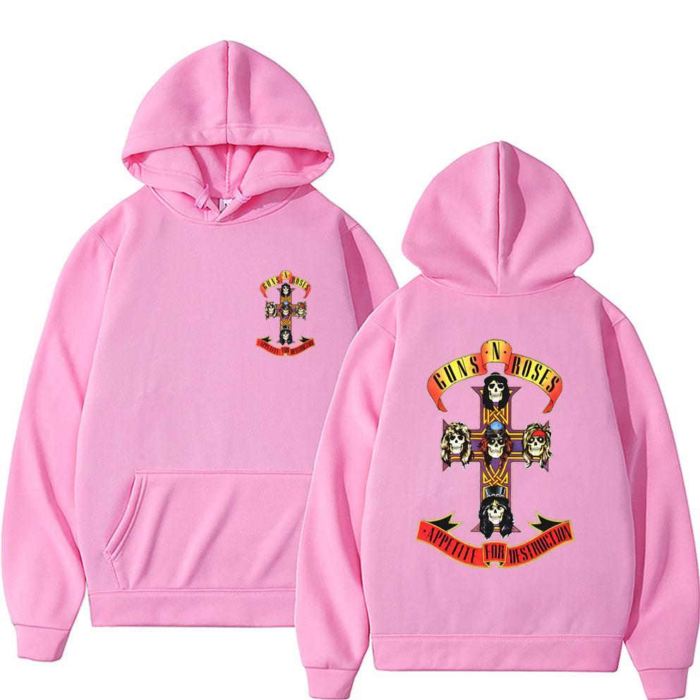 Rock Band Gun N Rose Graphic Hoodie Men Women Gothic Rock Metal Streetwear Male Casual Oversized Fleece Cotton Pullover Hoodies