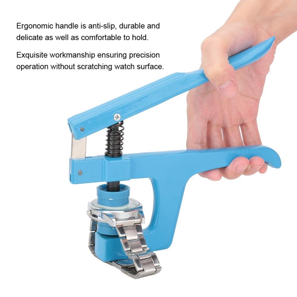 Durable 9 Dies Watch Press Set Metal Plastic Blue Color Watch Clamp Pliers Watch Case Press Watchmaker Tools