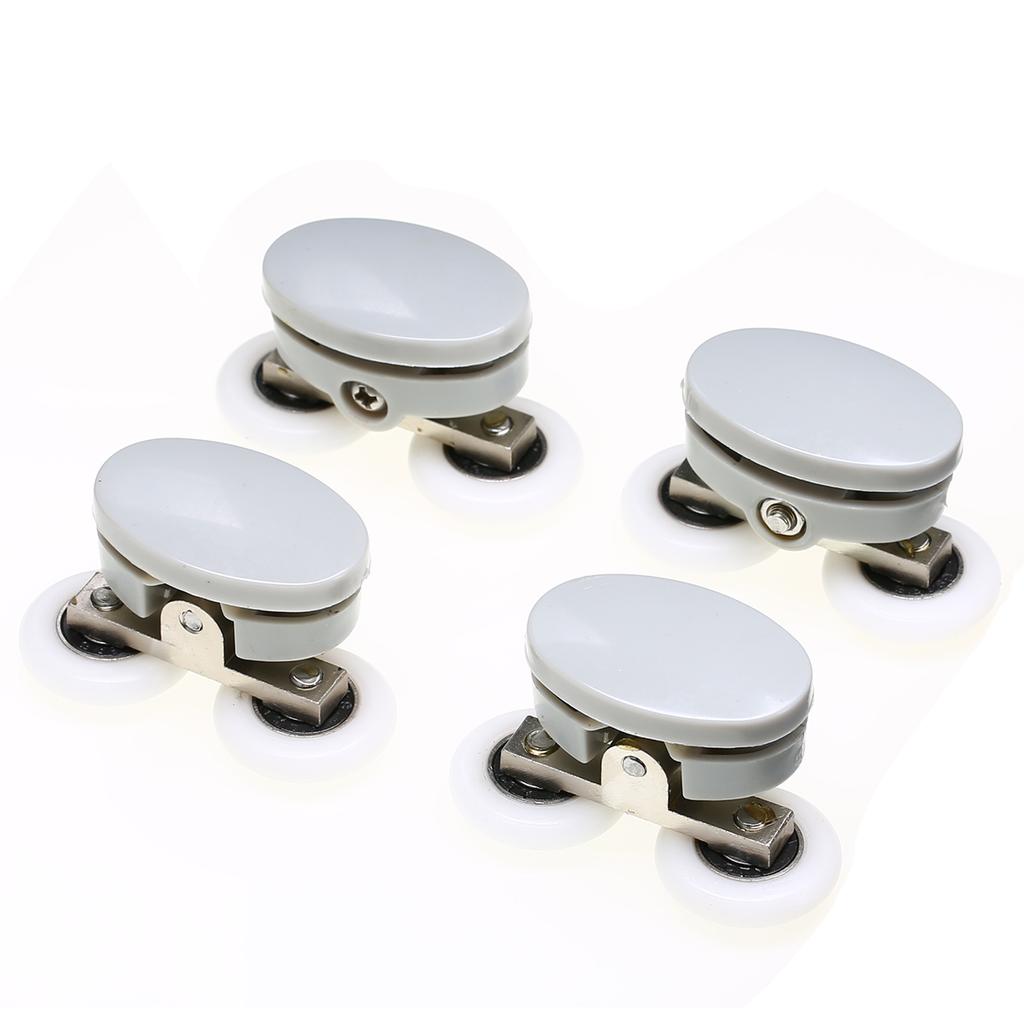 4 Stück Doppel-Duschglastürrollen/Läufer/Räder oben und unten für Badezimmer, 23 mm