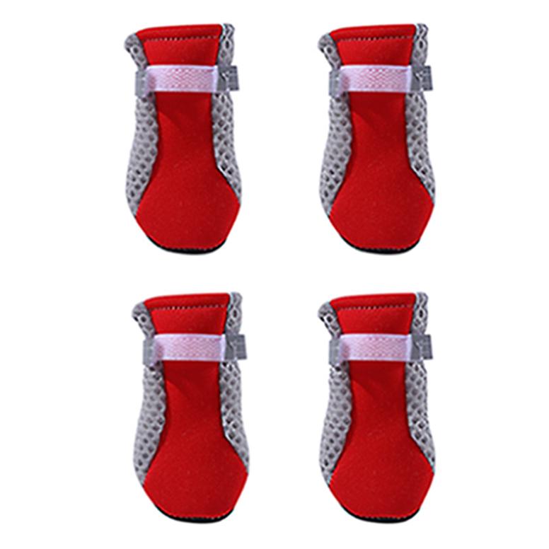 

Дышащая сетчатая обувь с одним ремешком для домашних животных, уличная обувь для бега с мягкой подошвой для собак s красный