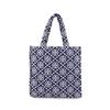 Tory Burch T Monogram Double T Logo Diamond Pattern Large Capacity Commuter Tote Bag Women Tote Navy-Blue 149296-405