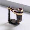 Designer Style Open Ring Retro Style High-end Design Natural Amethyst Ring