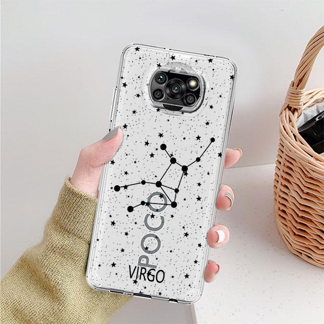 

Прозрачный чехол Twelve Constellations для Xiaomi Mi Poco X3 NFC M3 Pro F3 F1 11 Lite 12 Redmi Note 10 9S 8 7 9, мягкий чехол для телефона Xiaomi Poco M3