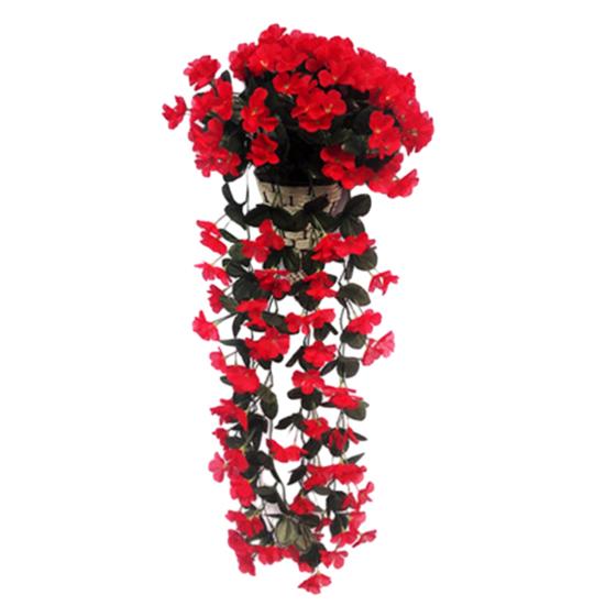 Artificial Hanging Violets Faux Violets with Flowers for Home Wall Vines Realistic Fake Window Box