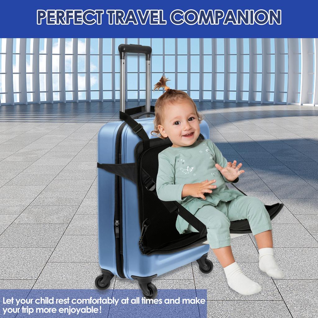 Sedile da Viaggio per Bagagli Portatile Sedile per Valigia Bambini Portabebè Pieghevole Antiscivolo Sedile per Bagagli Viaggio in Famiglia Sedia Pieghevole Facile