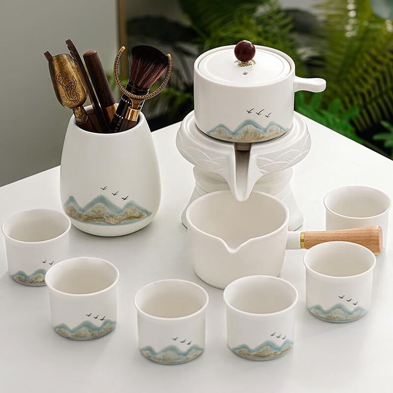 Lainuo Coarse Pottery Automatic Tea Set - 10-Piece