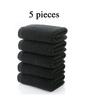 5 Pieces 35x75cm 100% Cotton Black Face Towel Set No Fading Hand Towels for Men Hotel Corporate Gift Soft and Highly Absorbent