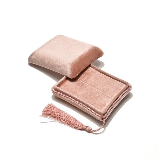 Velvet Jewelry Box Travel Jewelry Organizer with Tassel Women Jewelry Case with Compartment for Rings Bracelets