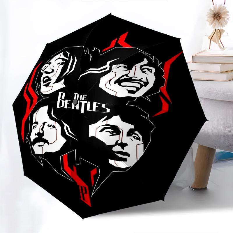 1pc The Beatles Automatic Open Close Umbrella Windproof Canopy, Automatic Open Close Button10241