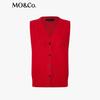 MO&Co. Women's V-Neck Lamb Wool Knit Vest