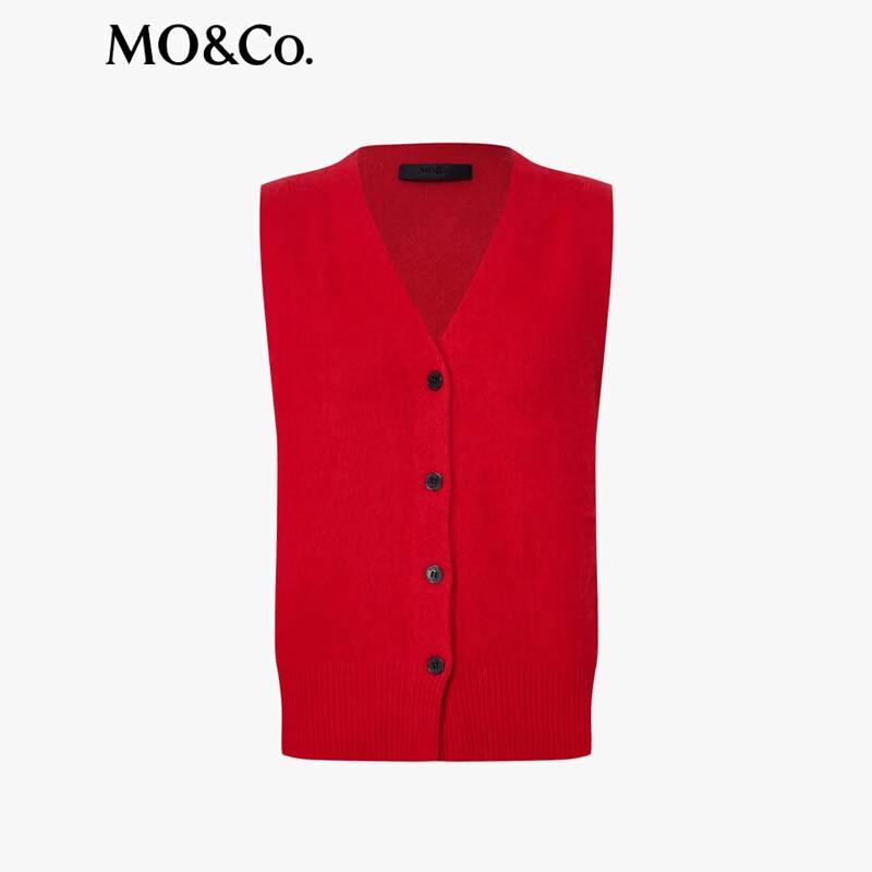 MO&Co. Women's V-Neck Lamb Wool Knit Vest