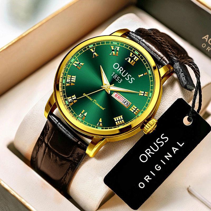 Fully Automatic Quartz Watch Men'S Simple Luminous Waterproof Dual Calendar Men'S Watch