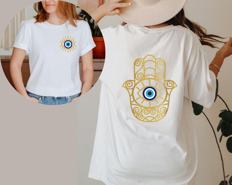 Evil Eye T-shirt Spiritual Protection, Positive Vibes
