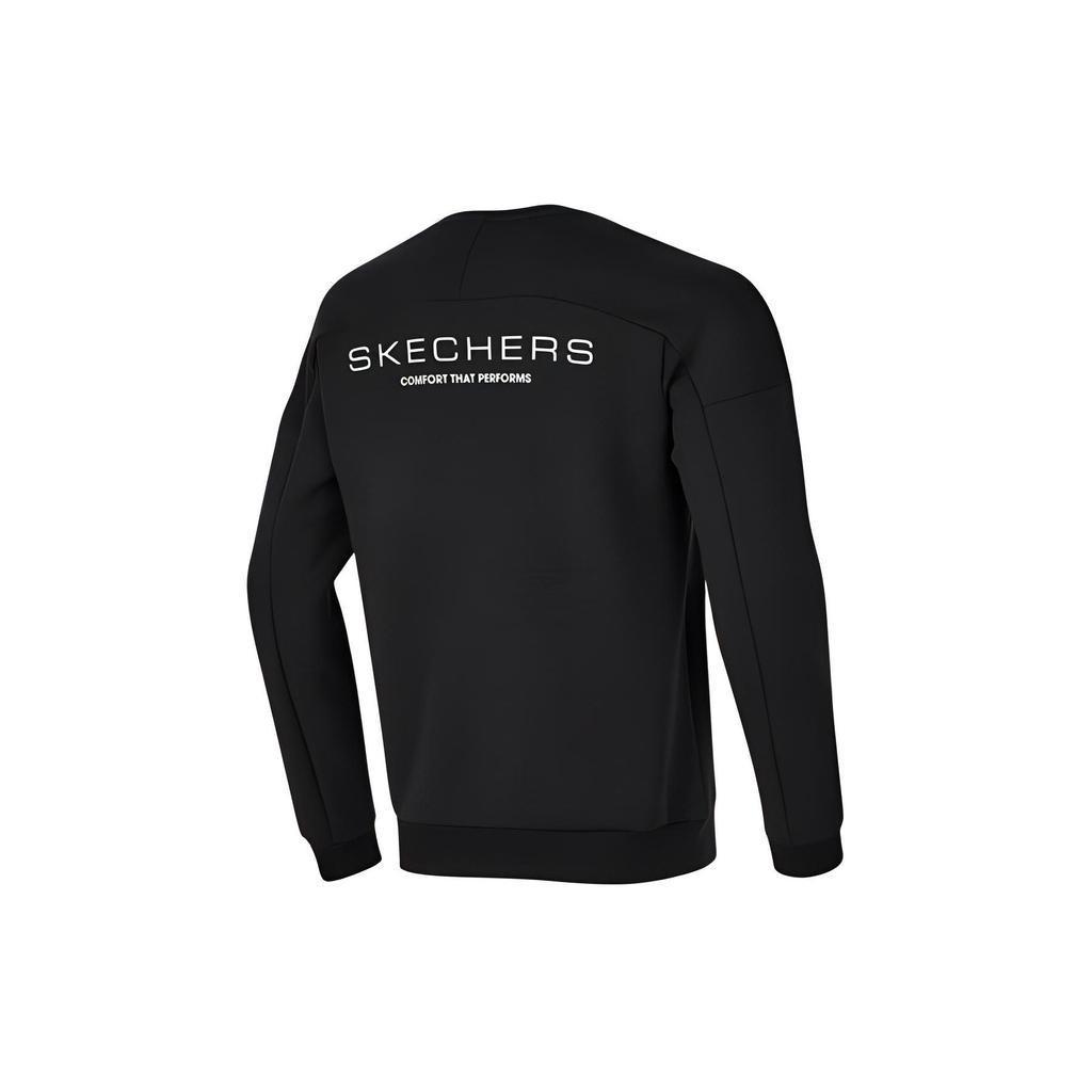 Skechers Letter Round Neck Comfortable Sports Sweatshirt Men Sweatshirt Carbon-Black P423M137-0018