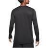 Nike Camiseta de Manga Larga y Cuello Redondo de Color Sólido con Logo para Hombre Tops Negro 727980-010