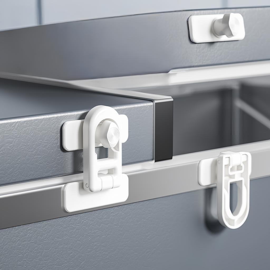 4pcs Safety Locks, Easy Installation of Refrigerator Freezer Door Locks, No Need for Drilling, Suitable for Cabinets and Drawers