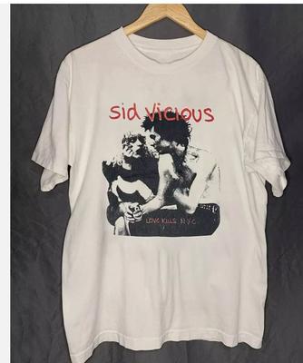 Rare Punk Sid Vicious Love Kills Gift Unisex Cotton T-Shirt All Size Unisex T-Shirt