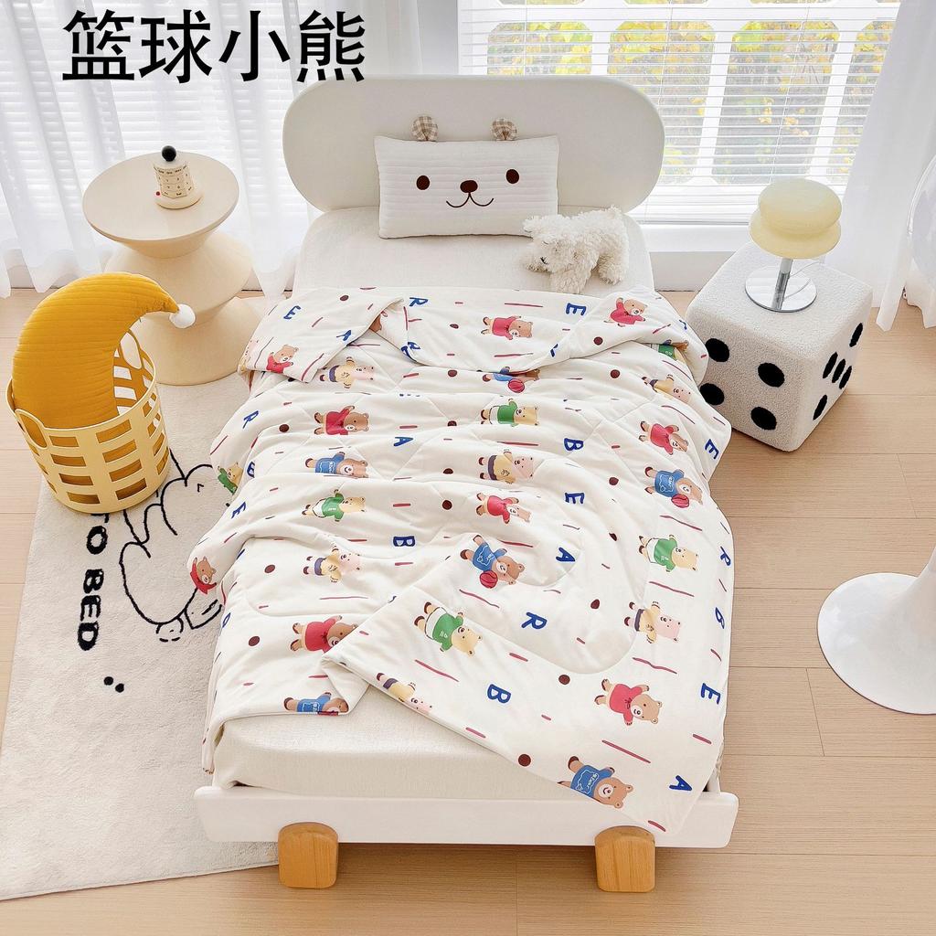 2024 New Children's Summer Quilt Knitted Cotton Summer Quilt Kindergarten Duvet Ice Cream Summer Quilt Airable Cover