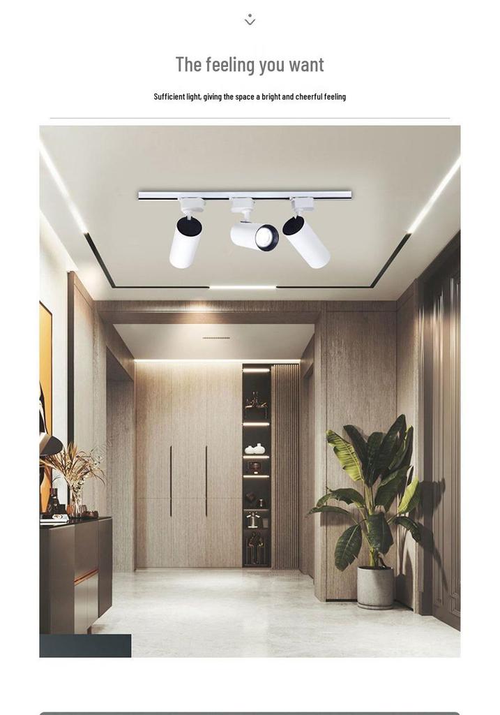 Ultra-Bright COB LED Track Spotlight for Clothing Stores - Surface-Mounted, Energy-Saving, Ideal for Commercial Background Walls