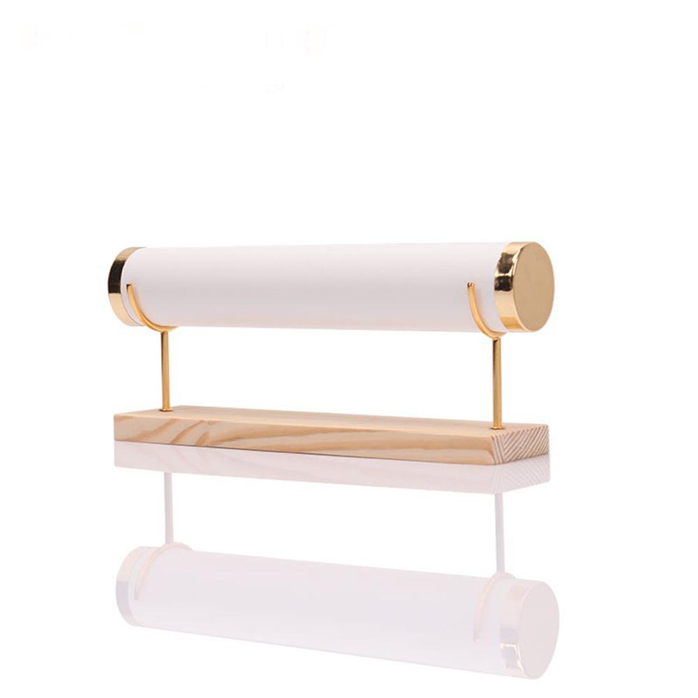 Fashion Bracelet Display Stand Single Layer Necklace Bangle Headband Watches Jewelry Storage Rack With Wooden Base Counter Props