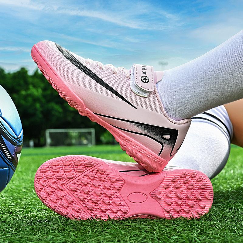 Children'S Football Shoes Tf Broken Nails Artificial Turf Boys And Girls Teenagers Students Velcro Leather Foot Training