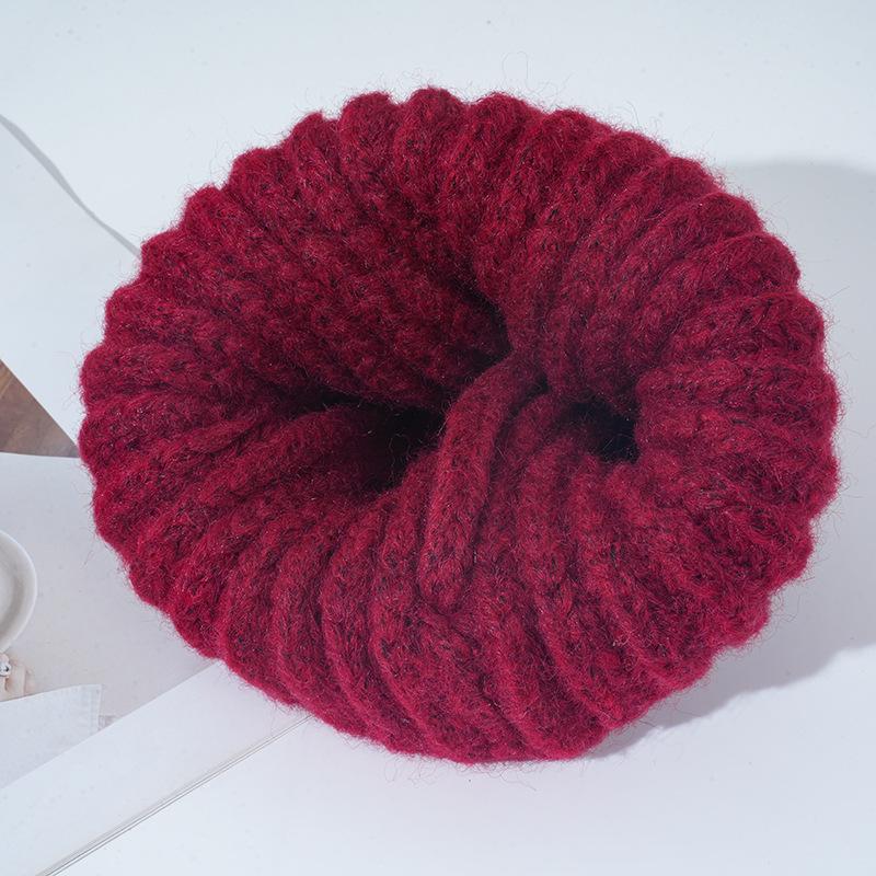New Hat for Women's Warm Winter Knitted Hat Korean Version of Versatile Big Head Circumference Windproof Ear Protection Wool Hat
