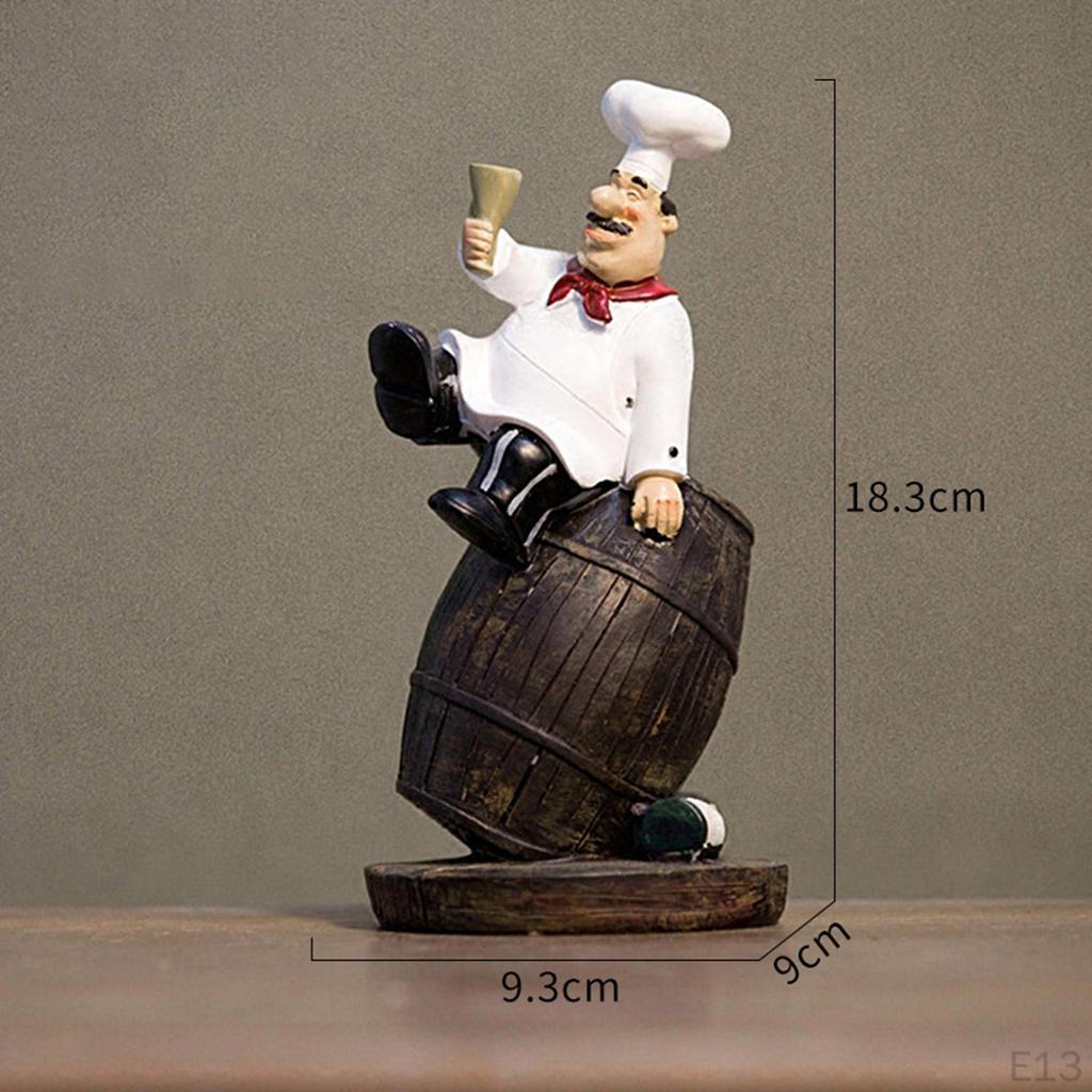 Statua in Resina di Cuoco Statuetta Modello Cuoco Ornamento Negozio Accessori per Casa Cucina