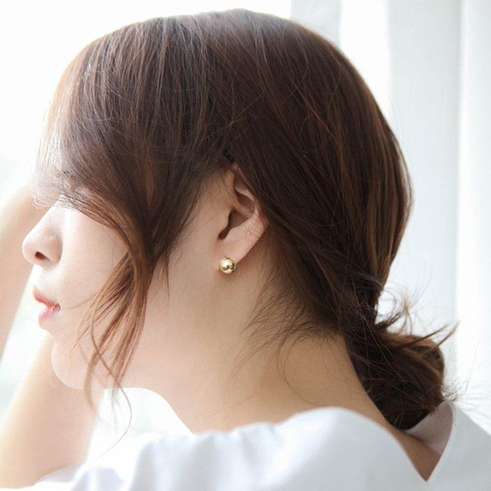 J.Lauren M03383 Daily Gold Silver Ball Earrings _8mm