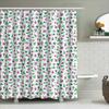 Delightful Floral Shower Curtain Purple Green Pattern Polyester Fabric Perfect For Bathrooms Decor Ready-To-Ship