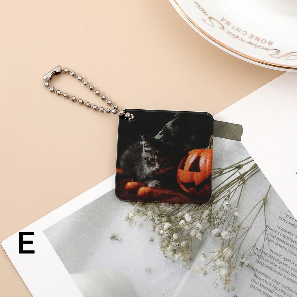 Acrylic Halloween Keychain Pumpkin Light Pendant Cartoon Cute Cat Accessory Pet Accessory Keychain