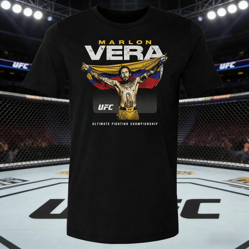 2026 Letnia Koszulka Graficzna UFC Marlon Vera Fighting Damska Sportowa Bawełniana Krótki Rękaw Luźna Rekreacyjna Koszulka Fitness Unisex